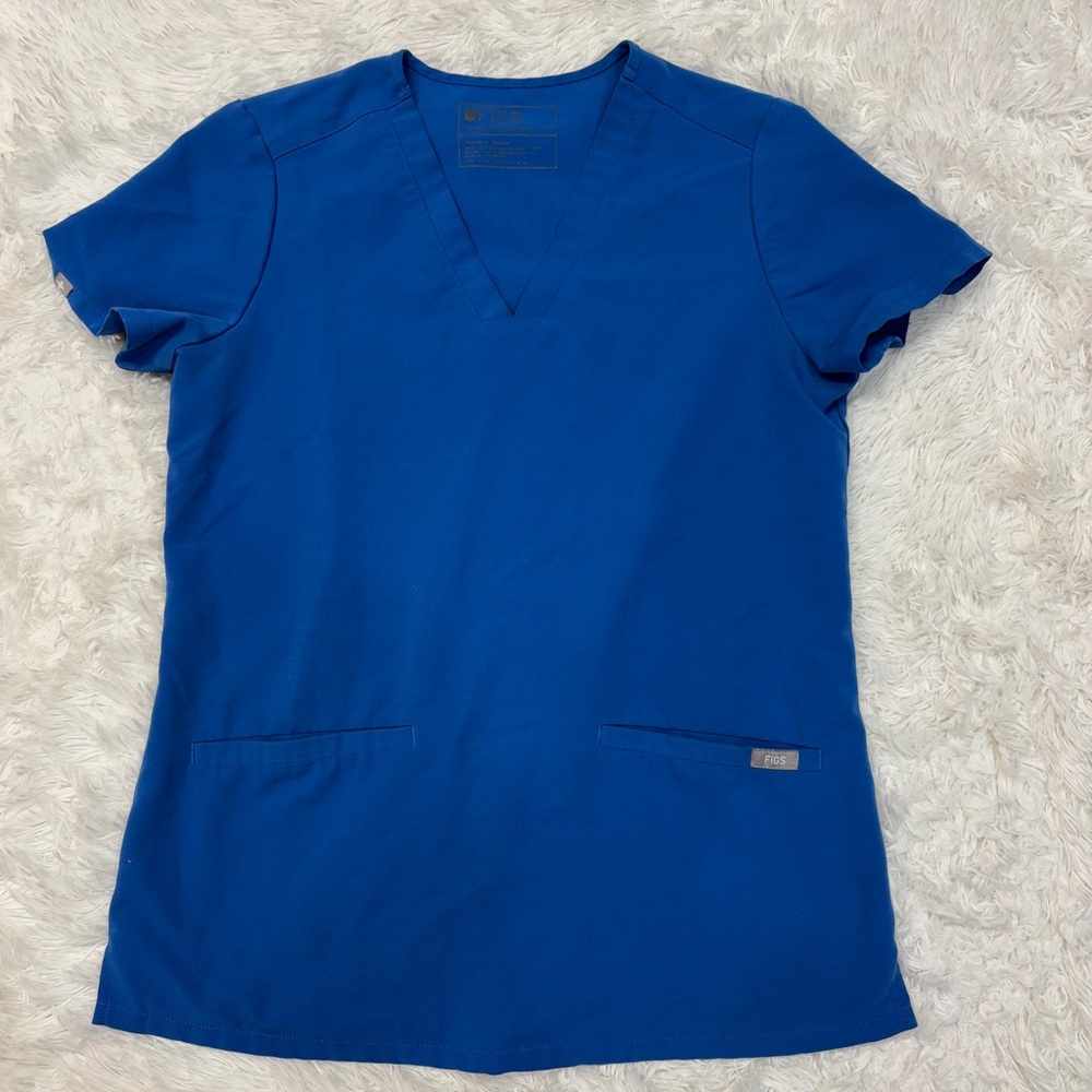 Figs Technical Collection Blue Scrubs Top